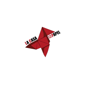 origami la casa de papel white model alb pe tricou