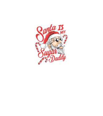 Santa is my sugar daddy model negru pe tricou