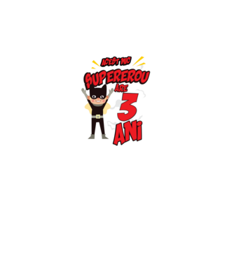 Acest mic supererou are 3 ani model negru pe tricou