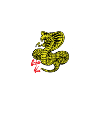 cobra kai logo color model negru pe tricou