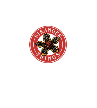 stranger things logo bucks model negru pe tricou