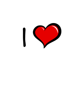 ilove model alb pe tricou