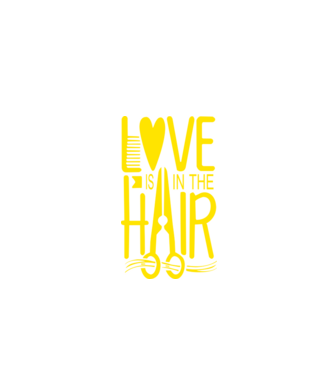 Love is in the hair model negru pe tricou