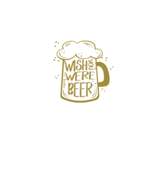 Wish u were beer model negru pe tricou