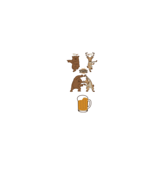 Bear deer beer model alb pe tricou