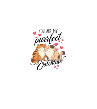 My purrfect valentine model alb pe tricou