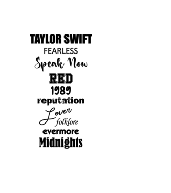 Taylor Swift Eras model negru pe tricou