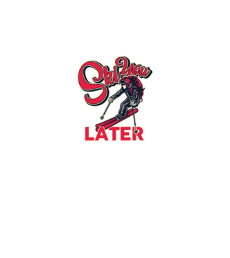 Ski you later model negru pe tricou