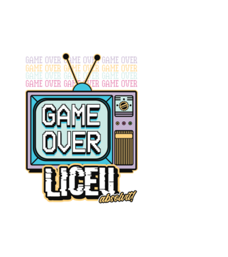 Absolvire retro liceu model alb pe tricou