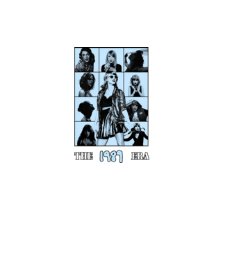 Taylor Swift ERAS blue model negru pe tricou