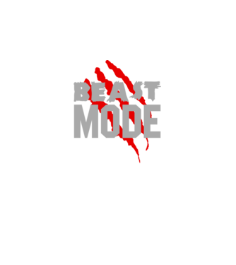 Beast mode model gri închis pe tricou
