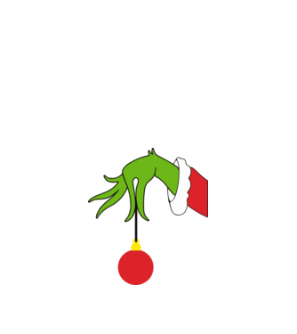 Grinch hand model alb pe tricou