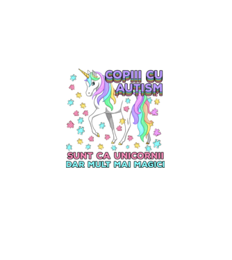 Copiii cu autism sunt ca unicornii, dar mult mai magici model alb pe tricou