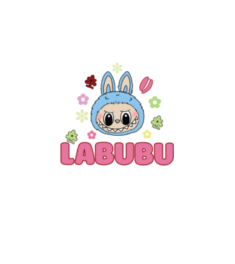Labubu model negru pe tricou