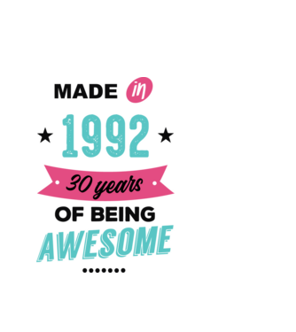 MADE in 1992 model alb pe tricou