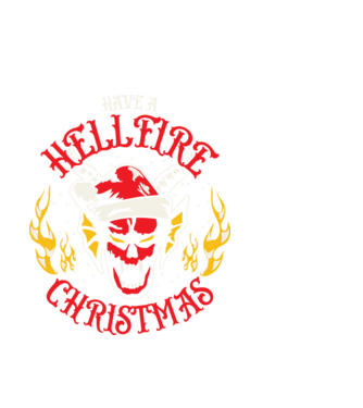 Hellfire Christmas model alb pe tricou