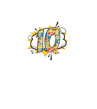 Birthday Comic Number 10 model turcoaz pe tricou