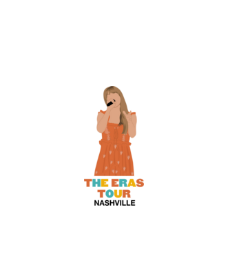 Taylor Swift The Eras Tour Nashville 3 model alb pe tricou