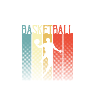 basketball vintage model alb pe tricou