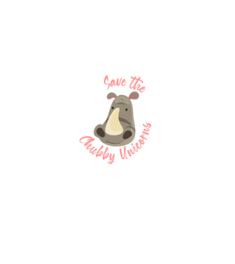 Save the chubby unicorns model negru pe tricou