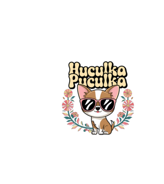 Huculka Puculka câine 1 model alb pe tricou