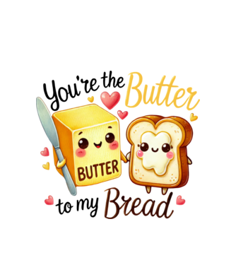 Butter to my Bread model alb pe tricou