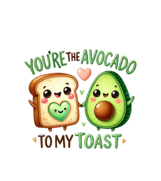 Avocado to my Toast model alb pe tricou