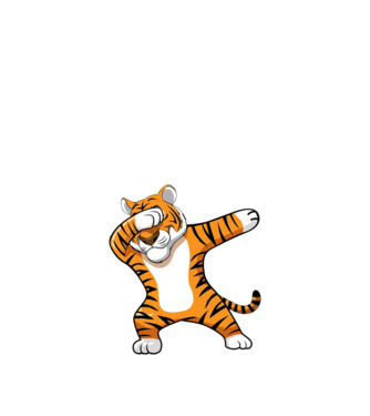 Tigru DAB model negru pe tricou