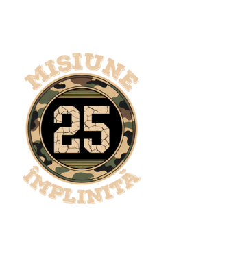 Misiune împlinită 25 model alb pe tricou