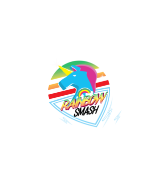 Rainbow smash model negru pe tricou