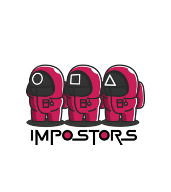 impostors squid game model alb pe tricou