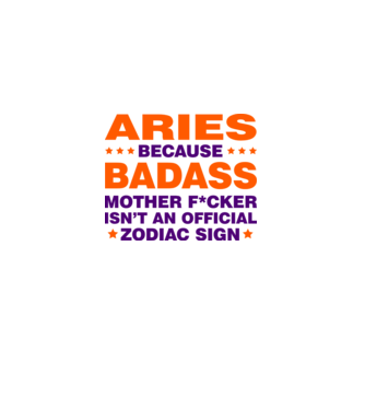 Badass zodiac ARIES model alb pe tricou