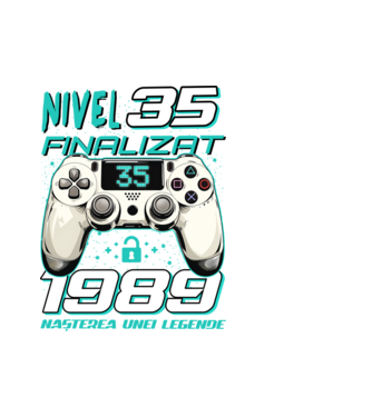 Nivel finalizat 35 1990 model alb pe tricou