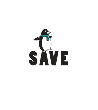 Save penguin model alb pe tricou