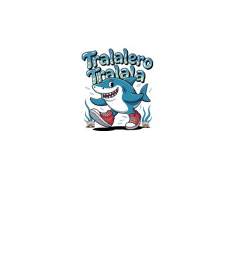 Tralalero Tralala drăguț model negru pe tricou