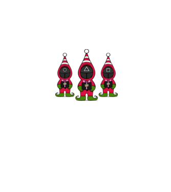 merry squid game model negru pe tricou