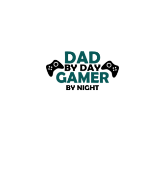 Dad by day gamer by night model alb pe tricou