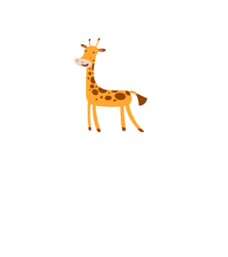 Girafă drăguță model alb pe tricou