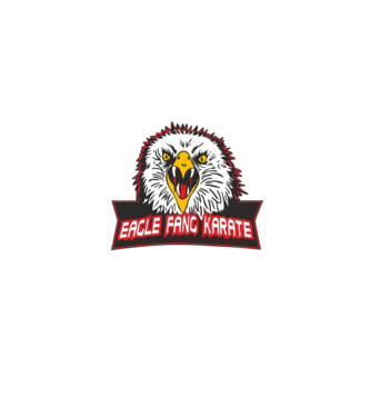 eagle fang karate cobra kai model albastru jeanși pe tricou