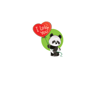 dragoste panda model alb pe tricou