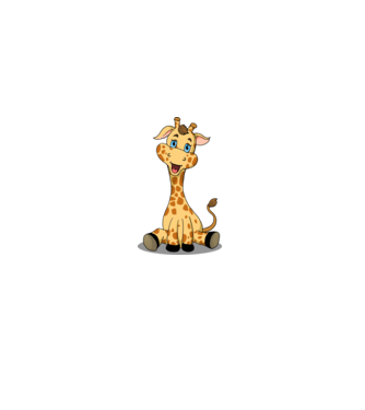 Cute giraffe model alb pe tricou