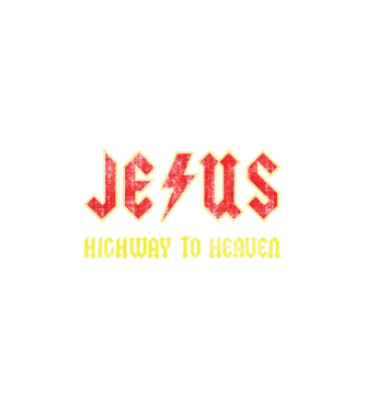 JESUS HIGHWAY TO HEAVEN model alb pe tricou