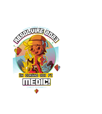 absolvire 2023 medic model alb pe tricou