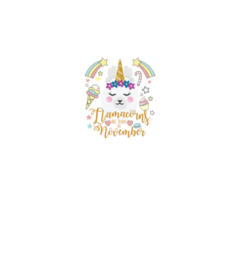 Llamacorns are born in November model alb pe tricou