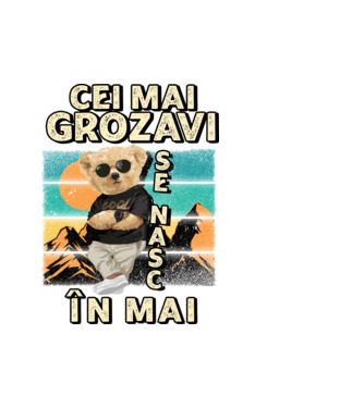 RETRO teddy MAI model alb pe tricou