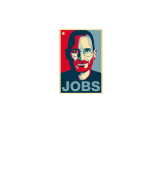 Jobs pop art model alb pe tricou