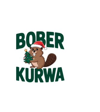 Bober kurwa xmas model alb pe tricou