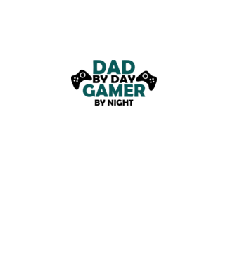 Dad by day gamer by night model alb pe tricou