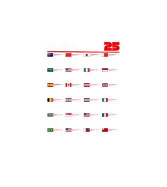 F1 calendar 2025 negru model alb pe tricou
