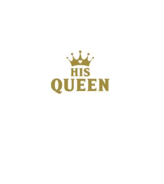 His Queen model negru pe tricou